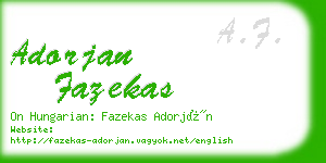 adorjan fazekas business card